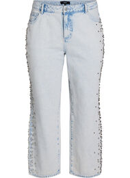 Kiana jeans met decoratieve details langs de zijkanten, Blauw