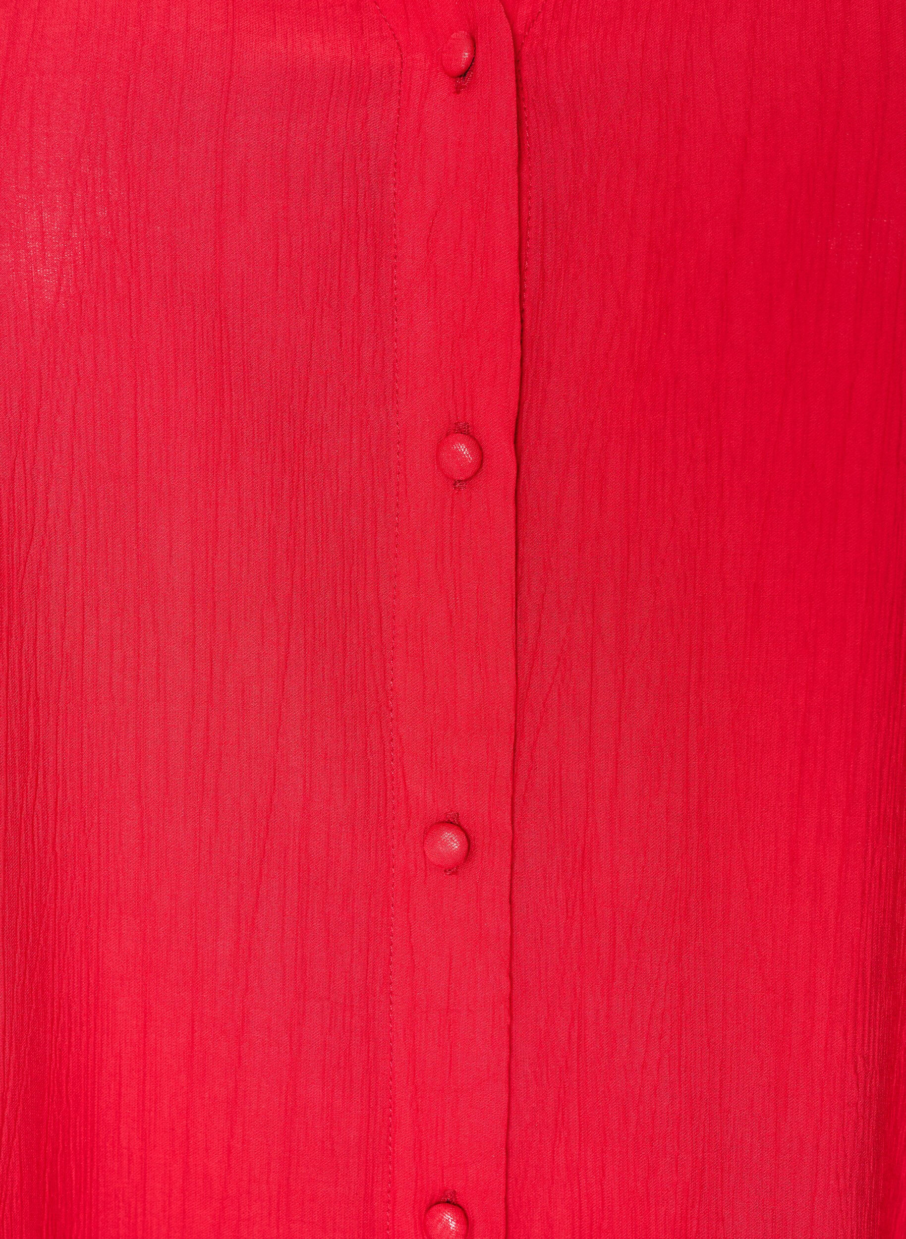 ZizziViscose blouse met knoopjes en textuur, Rood, Packshot image number 2