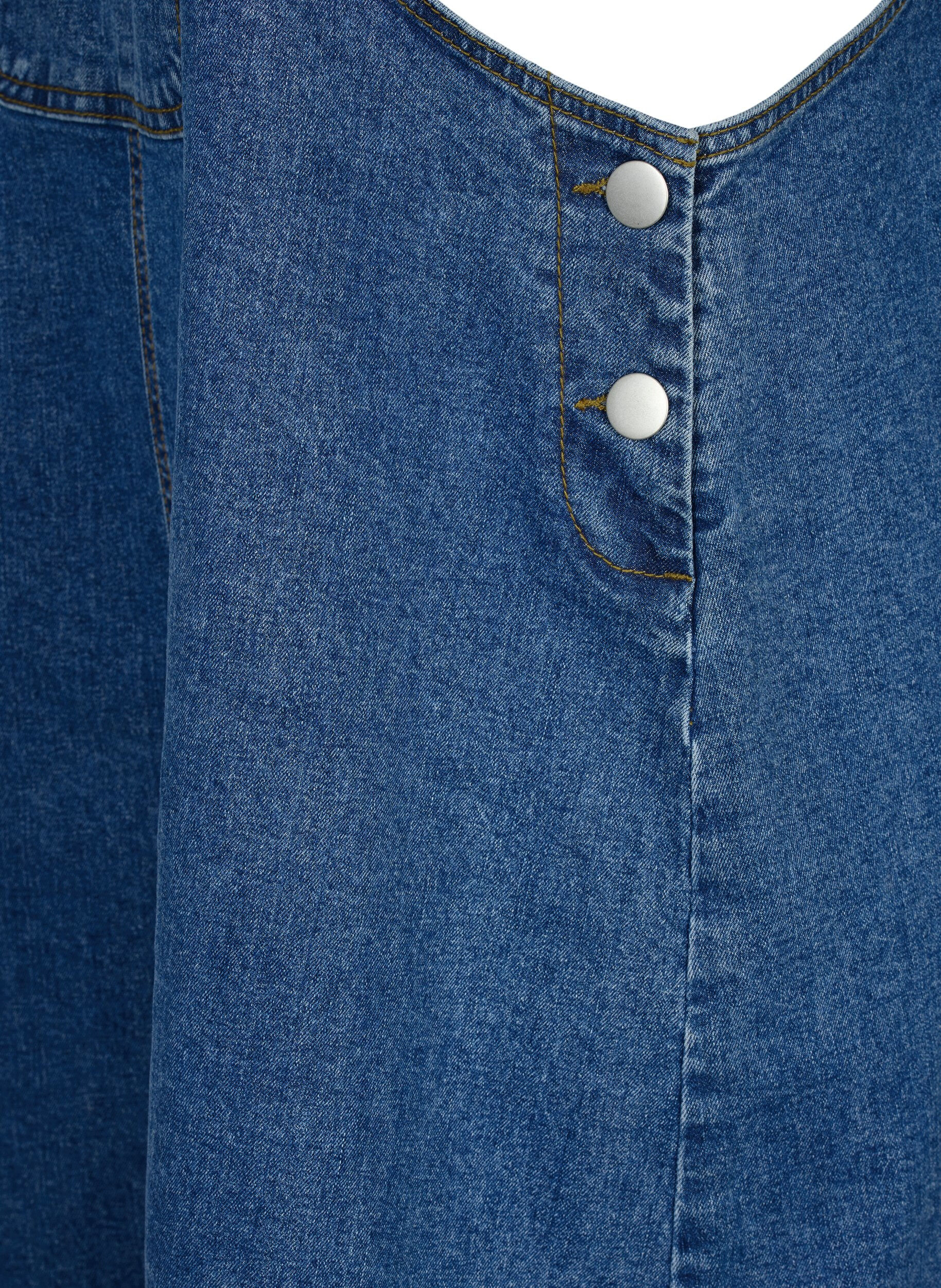 Zizzi Denim tuinjurkje, Blauw, Packshot image number 3