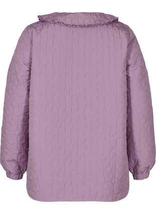 Gewatteerd jasje met kraag en ruches, Lavender Mist, Packshot image number 1