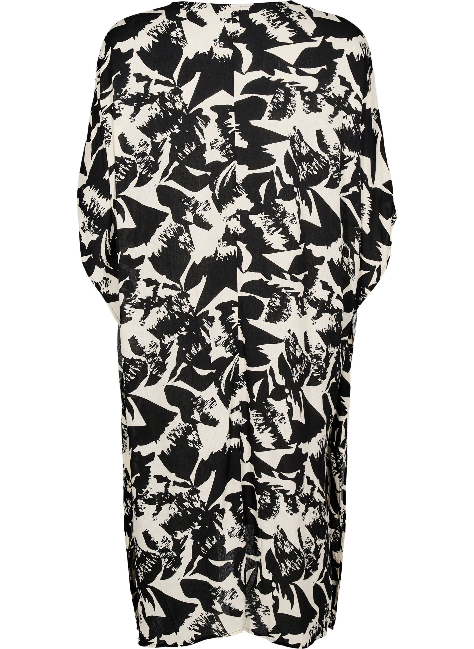 Zizzi Kaftan strandjurk met knopen, Beige, Packshot image number 1