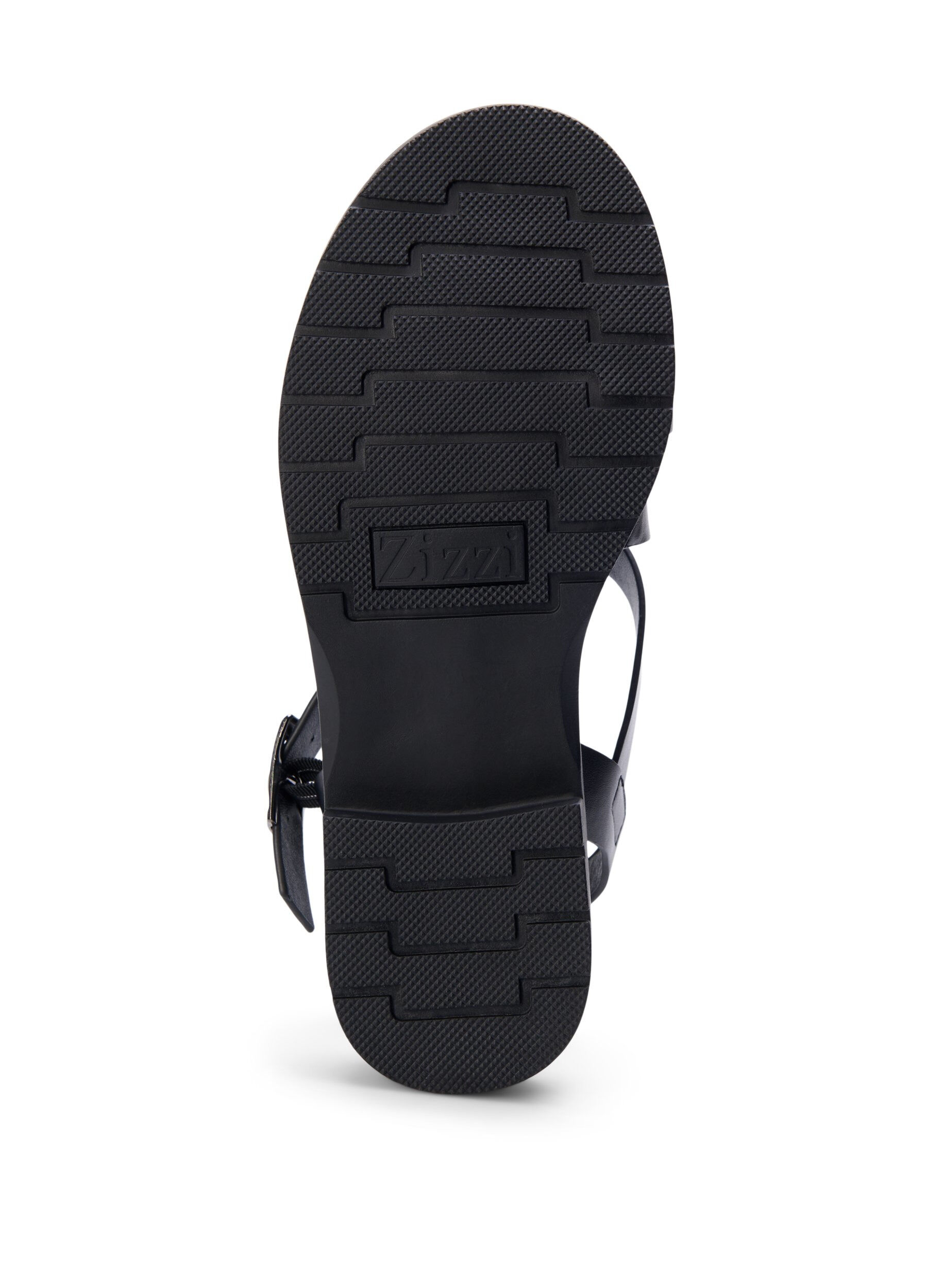 Zizzi Leren zomersandalen met een brede pasvorm, Black, Packshot image number 5