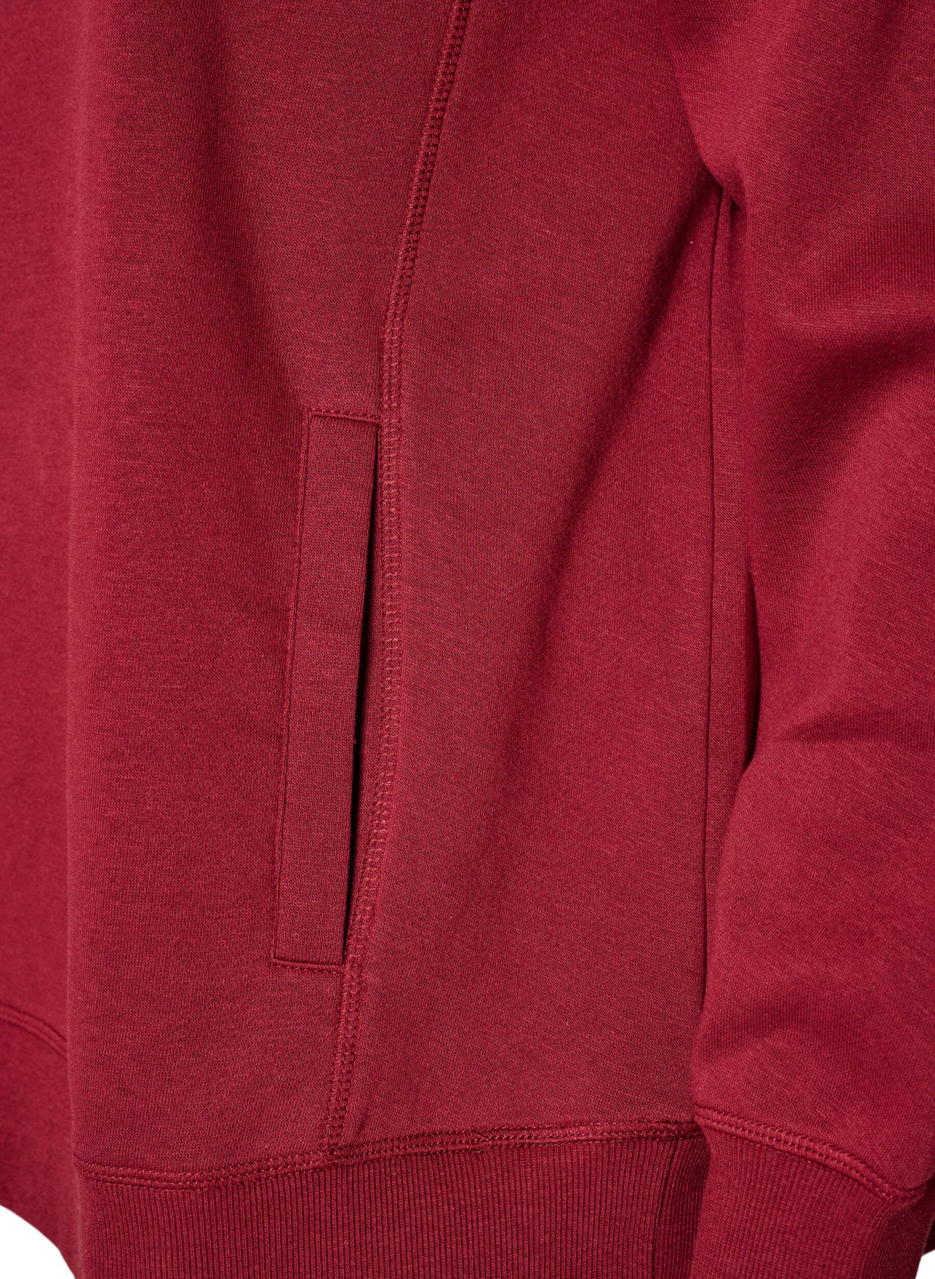 ZizziSweatshirt met hoge kraag en zakken, Rood, Packshot image number 3