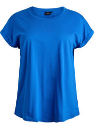 T-shirt met korte mouwen van katoenmix, Blauw