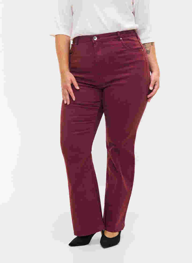 Flared jeans met extra hoge taille, Port Royale, Model image number 2