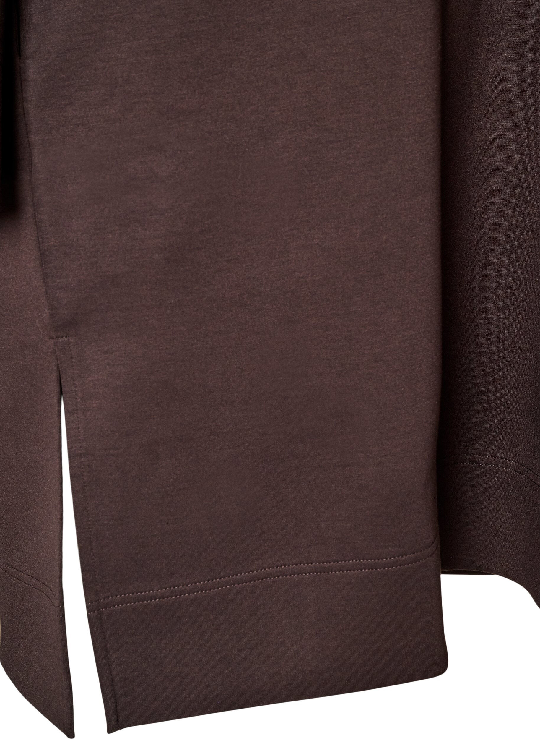 ZizziSportieve sweatshirtjurk met hoge kraag en ritssluiting, Bruin, Packshot image number 3