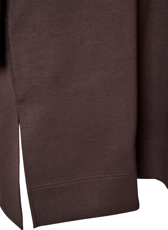Sportieve sweatshirtjurk met hoge kraag en ritssluiting, Bruin, Packshot image number 3