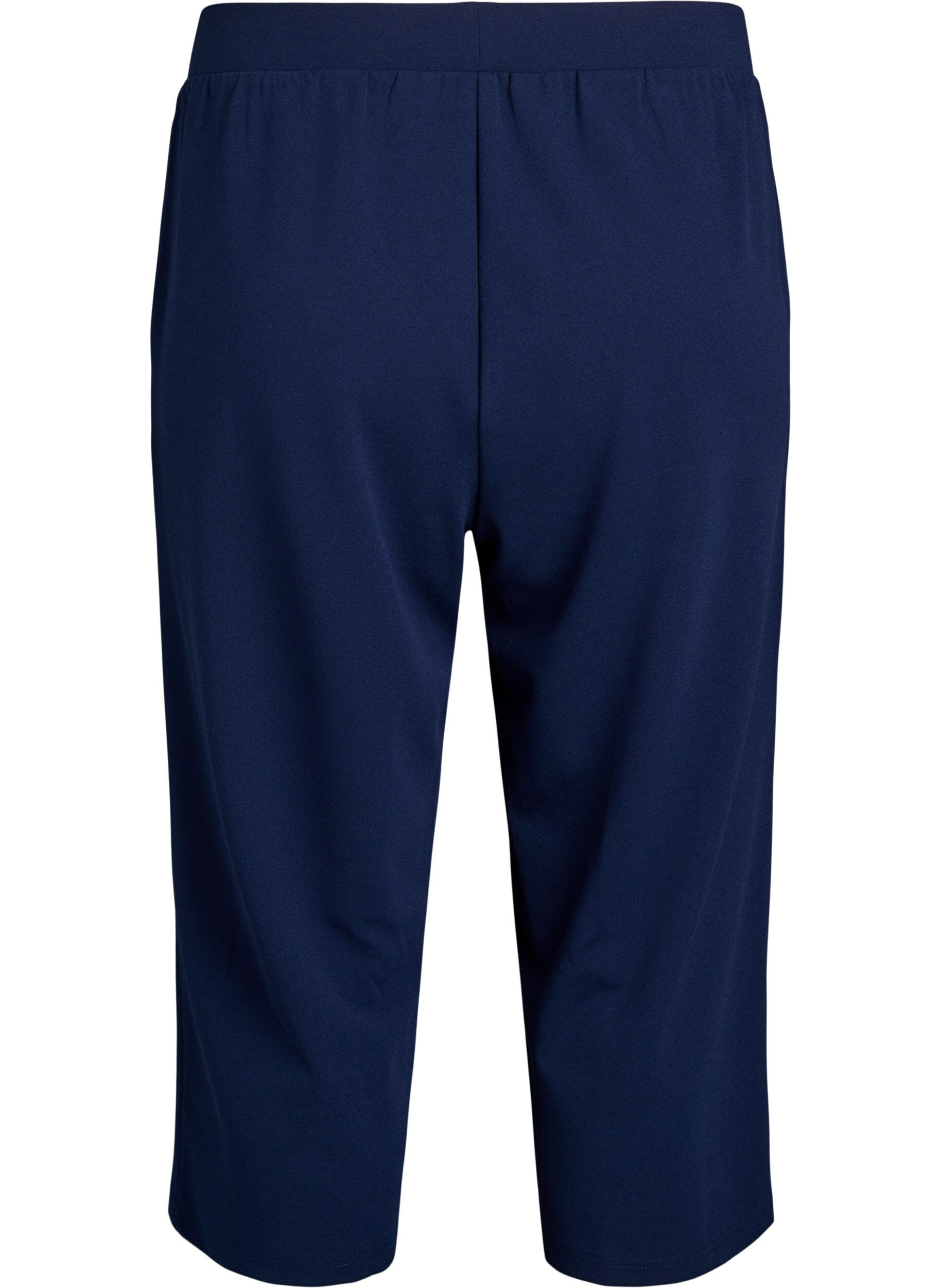 Zizzi Hoog getailleerde kniebroek met losse pasvorm, Blauw, Packshot image number 1