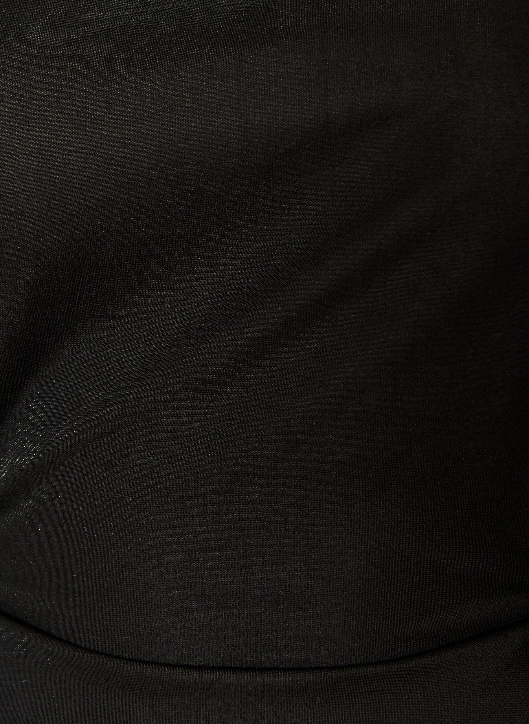ZizziBlouse in een katoenmix met V-hals en striklint, Zwart, Packshot image number 2