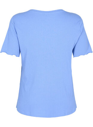 T-shirt met korte mouwen in rib, Wedgewood, Packshot image number 1