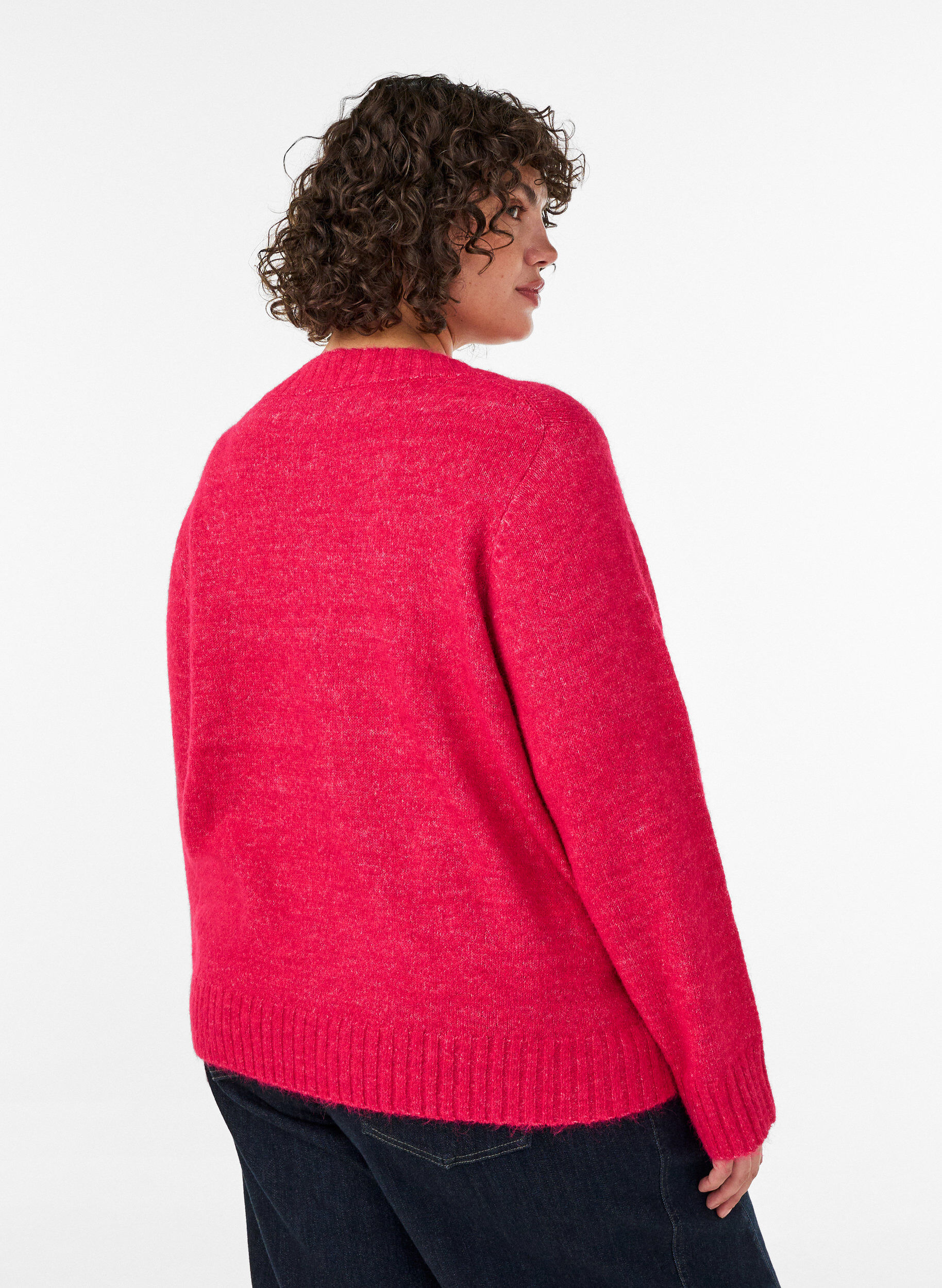ZizziJumper met V-hals, Roze, Model image number 2