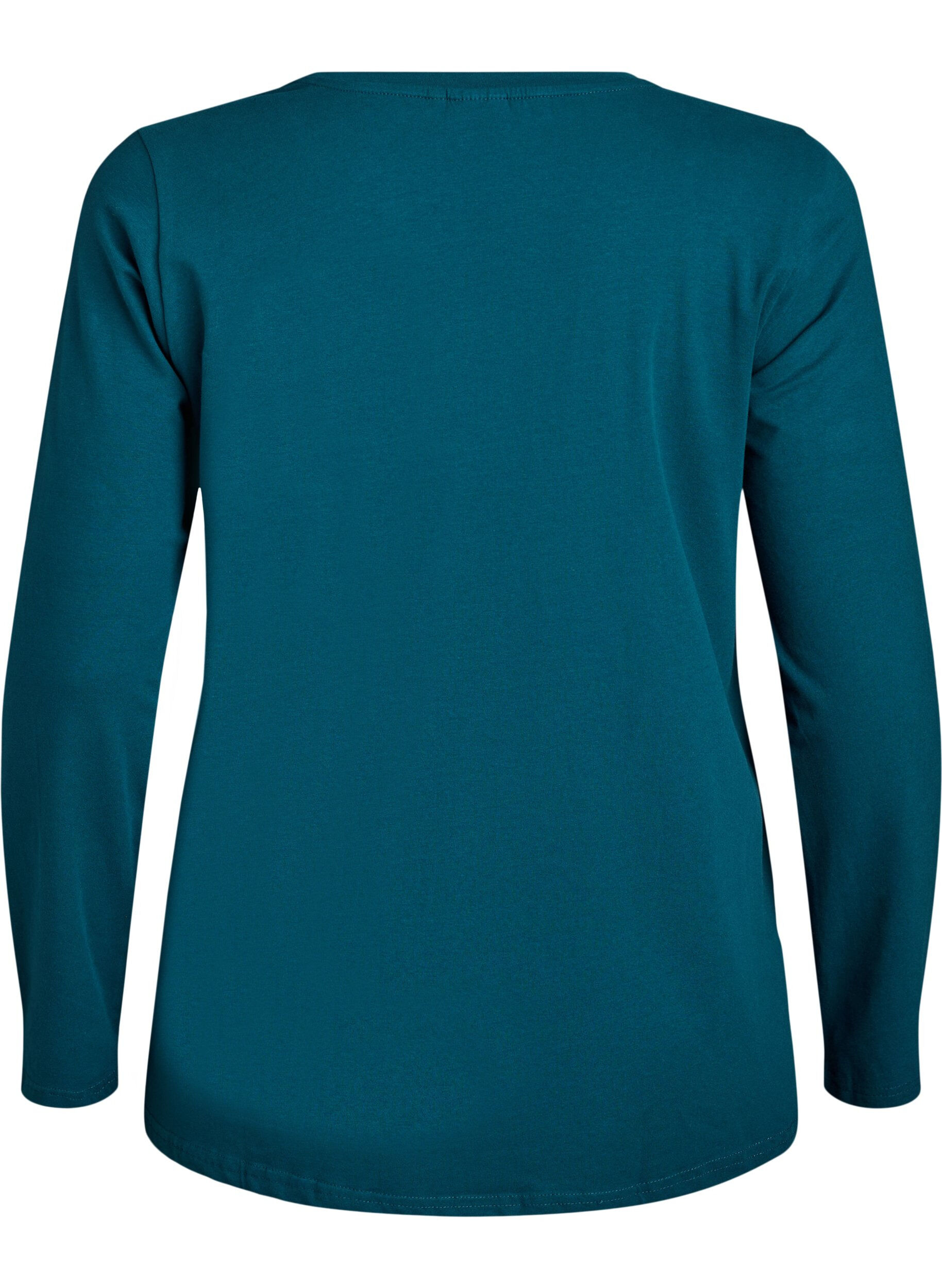 ZizziBasic jersey top met lange mouwen, Groen, Packshot image number 1