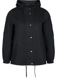 Parka jas met capuchon en steekzakken, Black
