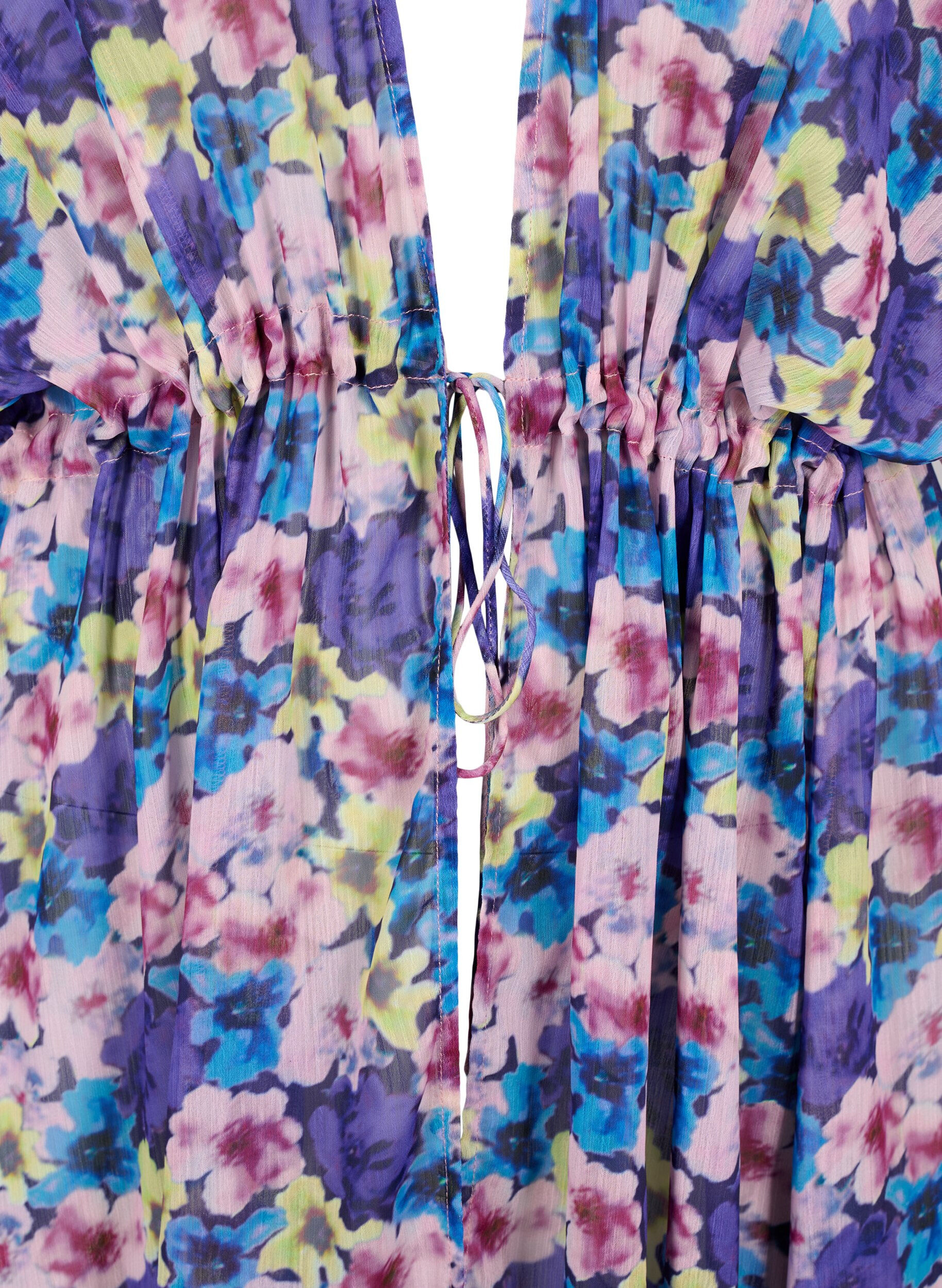 Zizzi Strand kimono met print, Blauw, Packshot image number 2