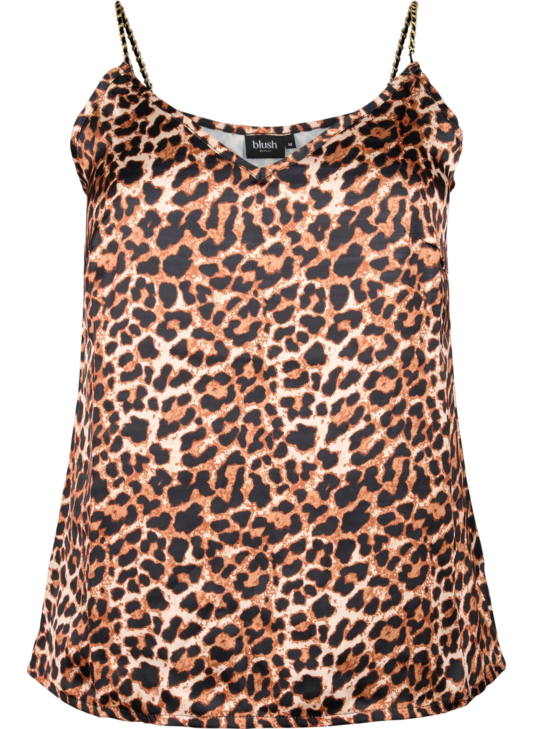 Zizzi Top met luipaardprint en kettingbandje, Leopard AOP, Packshot image number 0