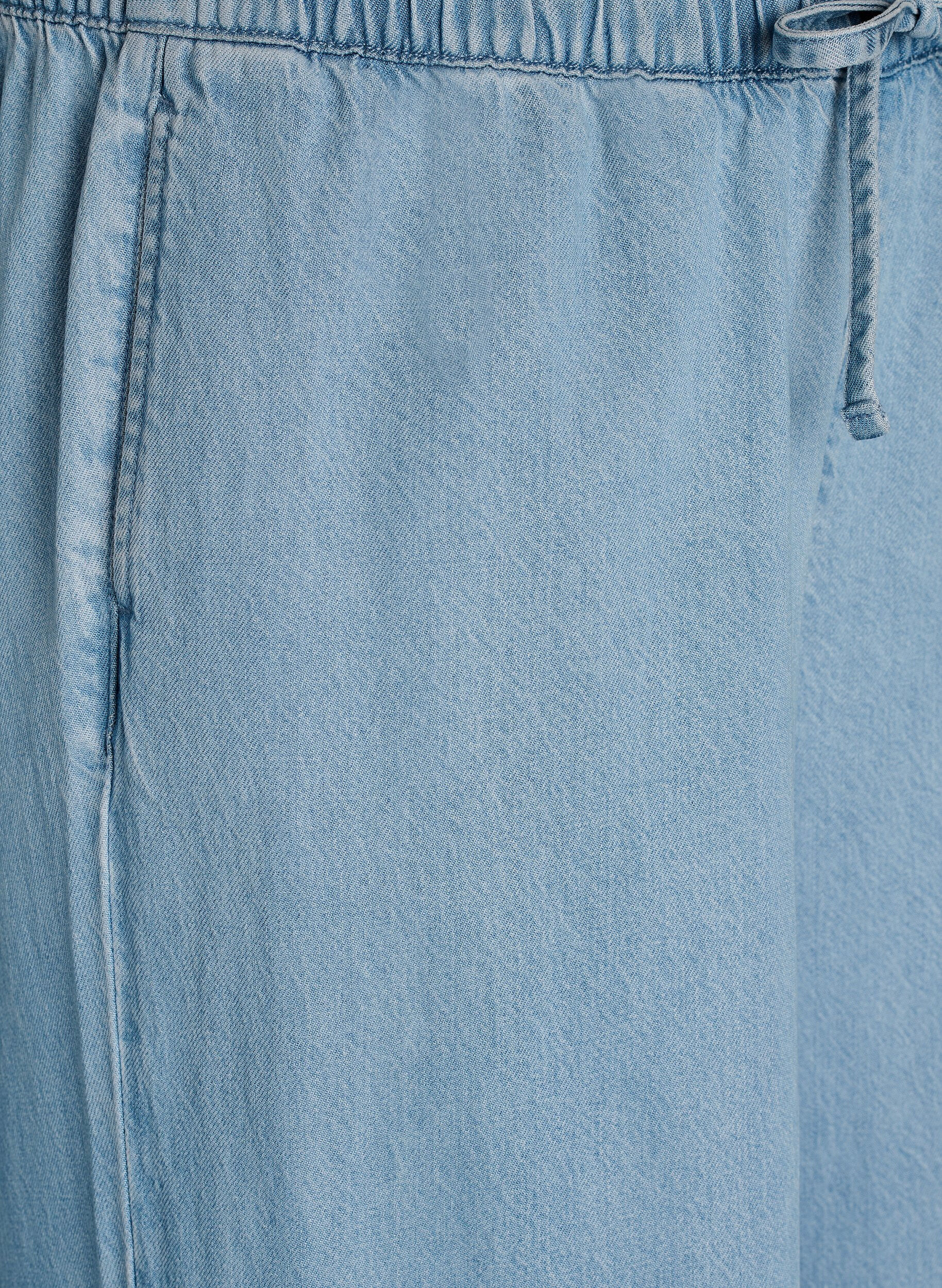 Zizzi Denim jogger met wijde pijpen en hoge taille, Blauw, Packshot image number 2