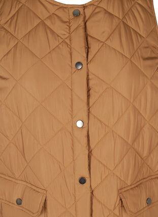 Lang gewatteerd vest met knoopsluiting en zakken, Rubber, Packshot image number 2