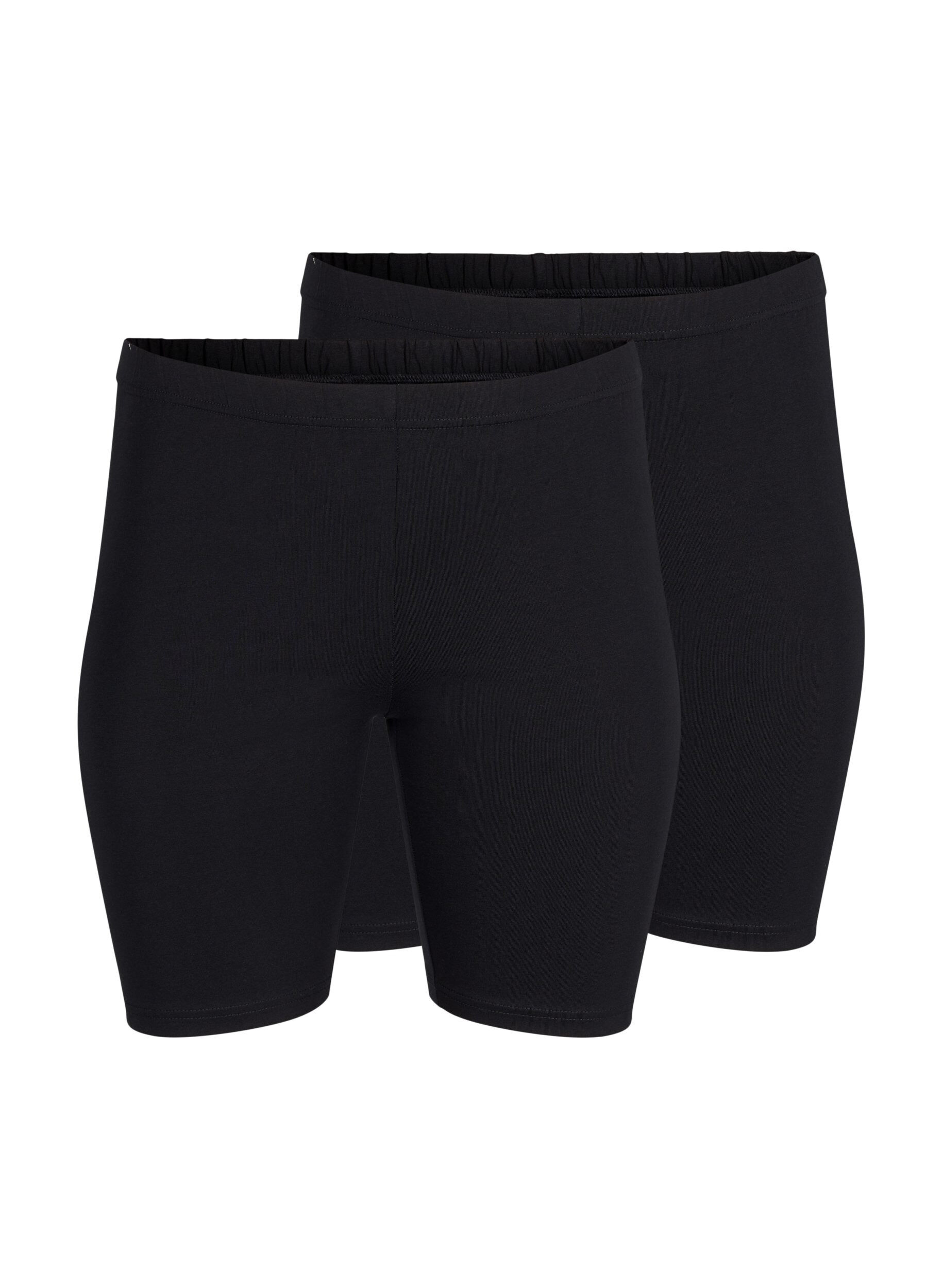 Zizzi FLASH - verpakking met 2 Legging shorts, Zwart, Packshot image number 0