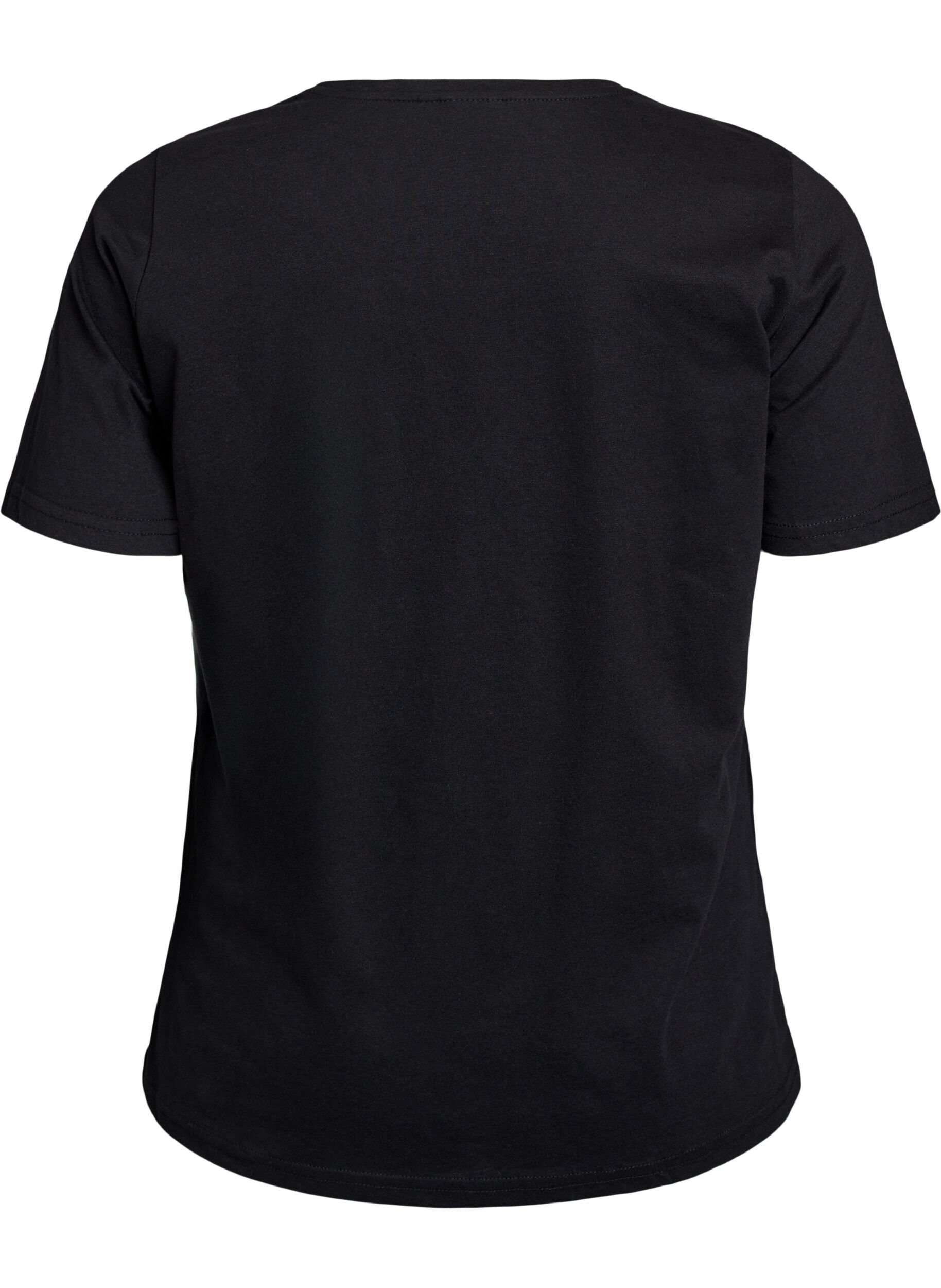 ZizziT-shirt met print, Zwart, Packshot image number 1