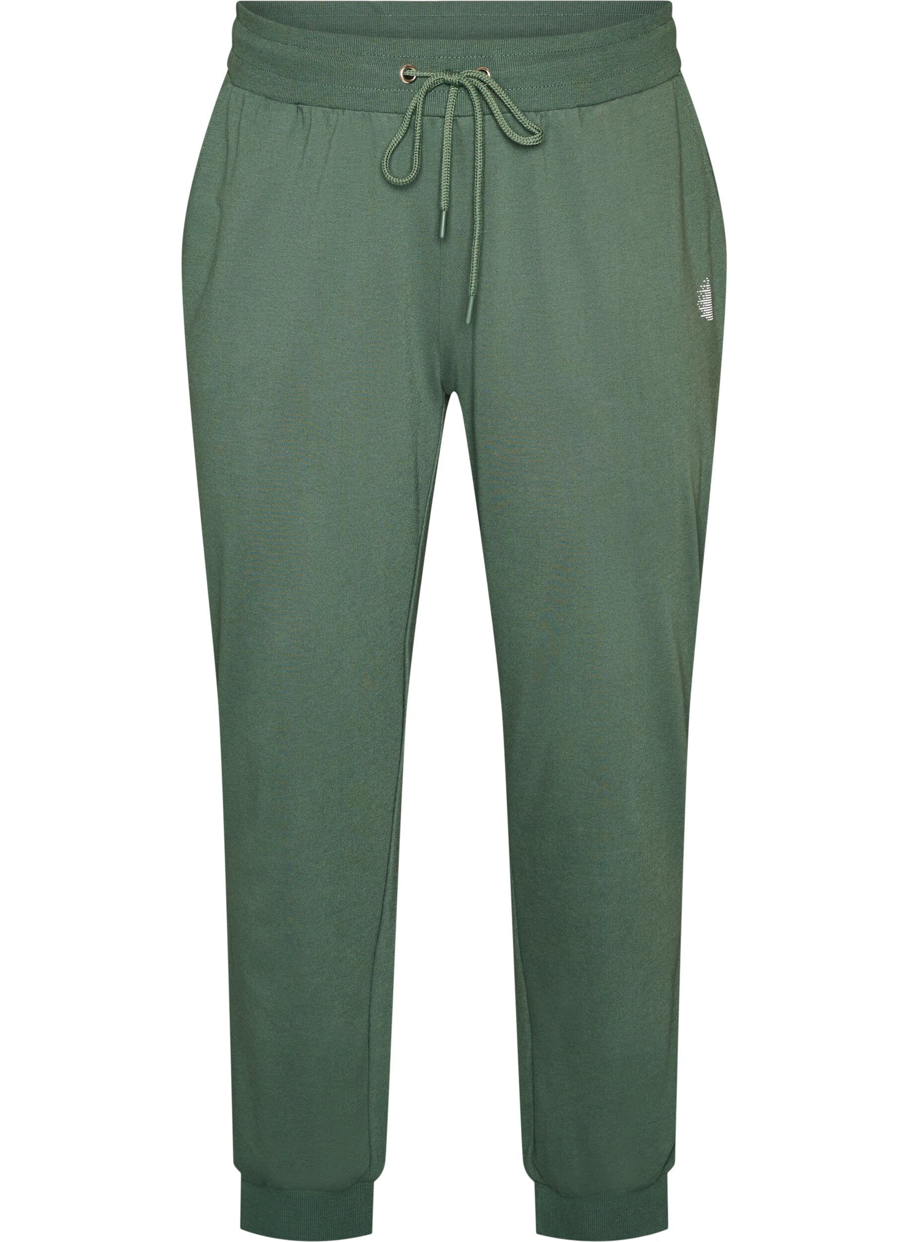 ZizziLosse trainingsbroek met zakken, Groen, Packshot image number 0