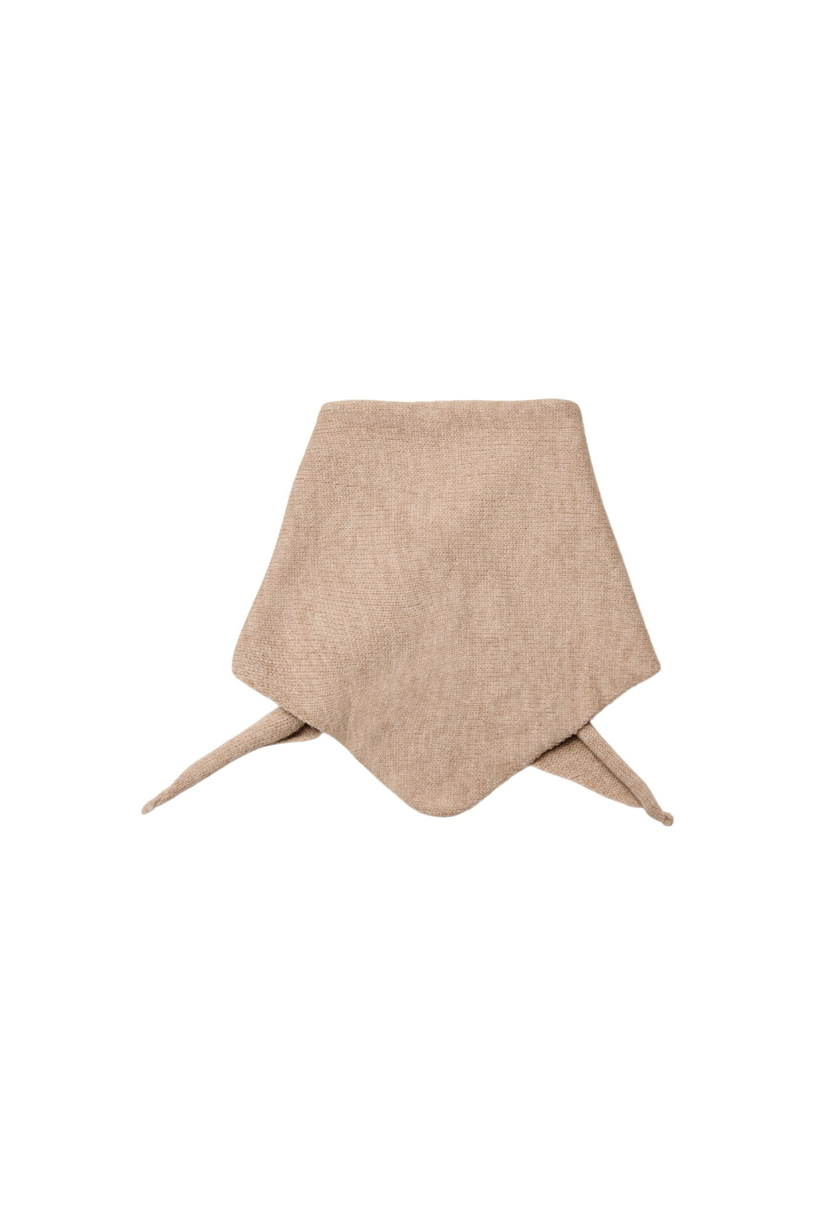 ZizziGebreide driehoekssjaal, Beige, Packshot image number 1
