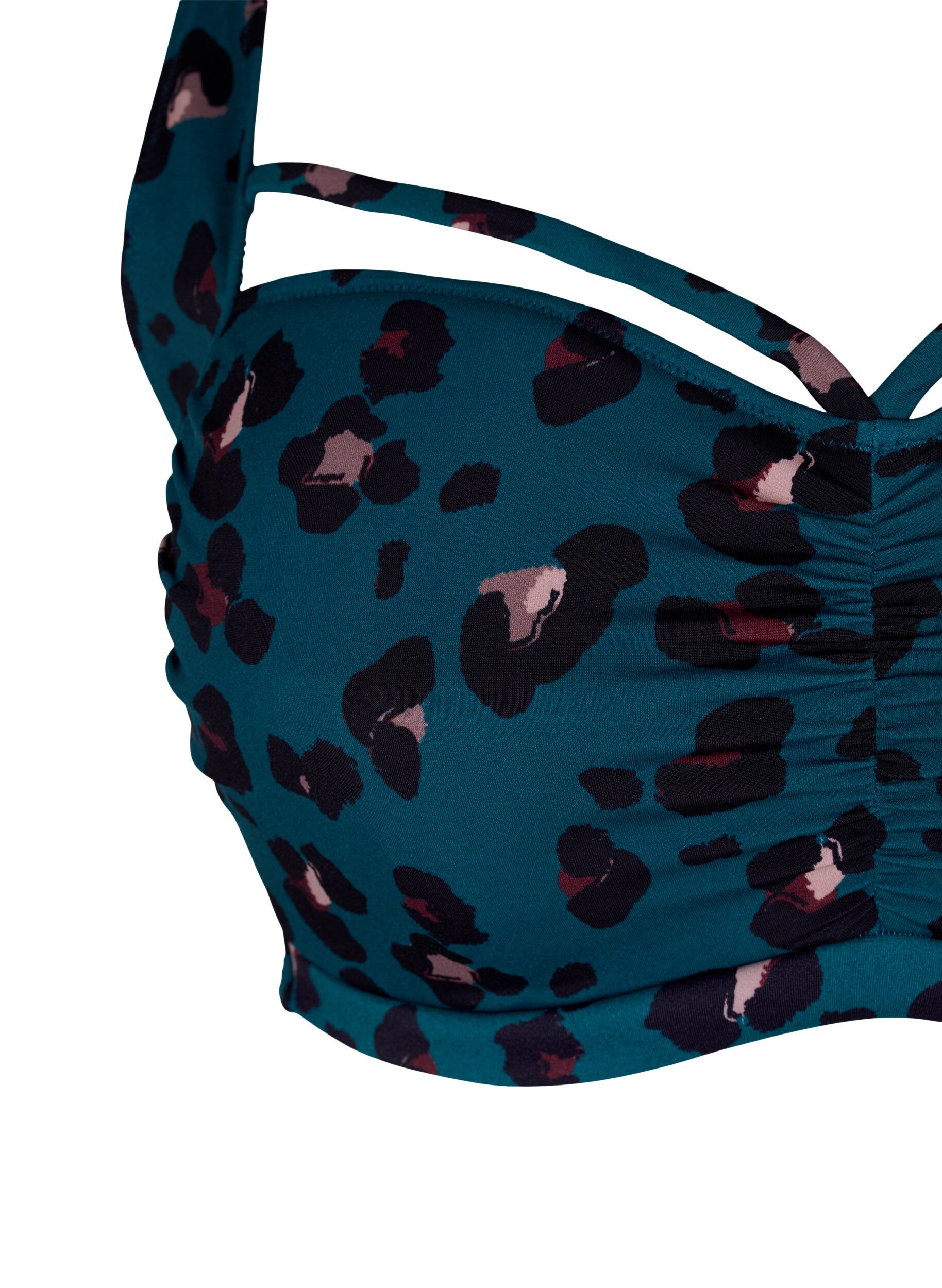 Zizzi Bikinitop met drapering en string, Leopard, Packshot image number 2