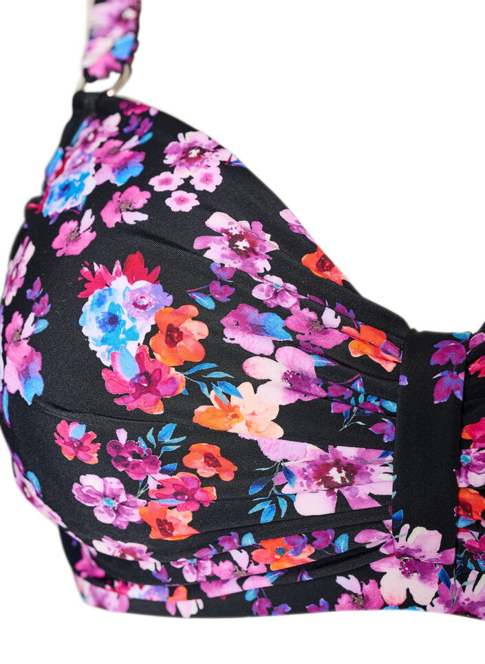 Bikinitop met beugel en patroon, Paars, Packshot image number 2