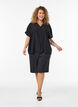 Viscose blouse met knoopjes en textuur, Zwart, Model image number 1