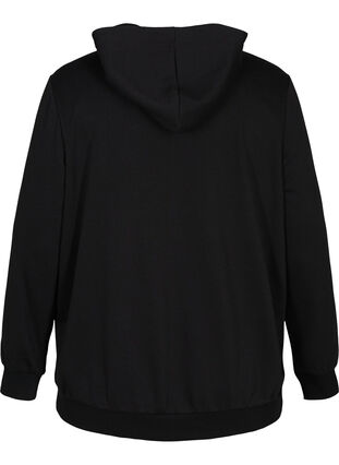 Sweatshirt met capuchon en print, Black, Packshot image number 1