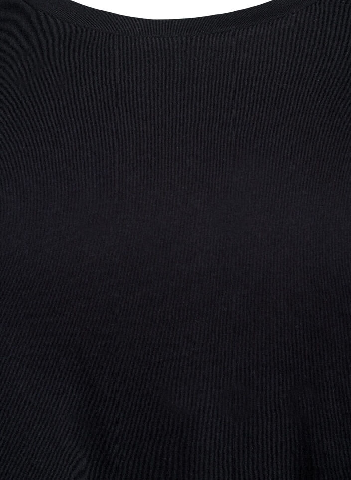 T-shirt met ronde hals en A-lijn vorm, Zwart, Packshot image number 2