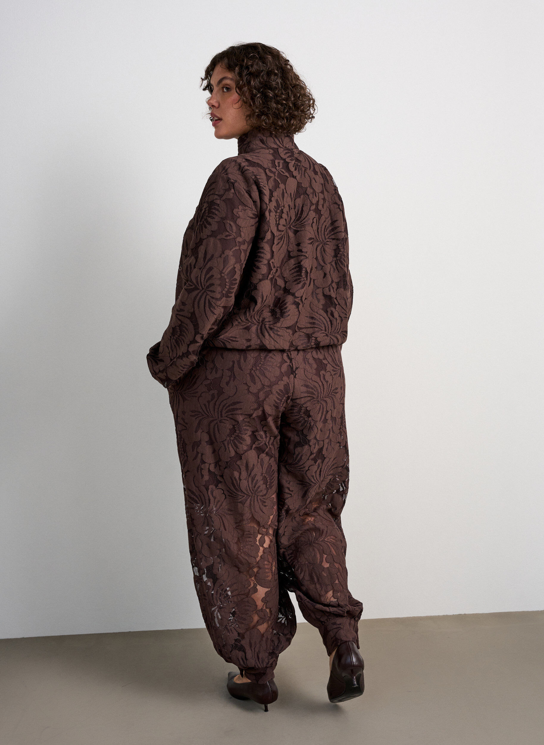 ZizziKanten ballonbroek met binnenbroekje, Bruin, Model image number 1