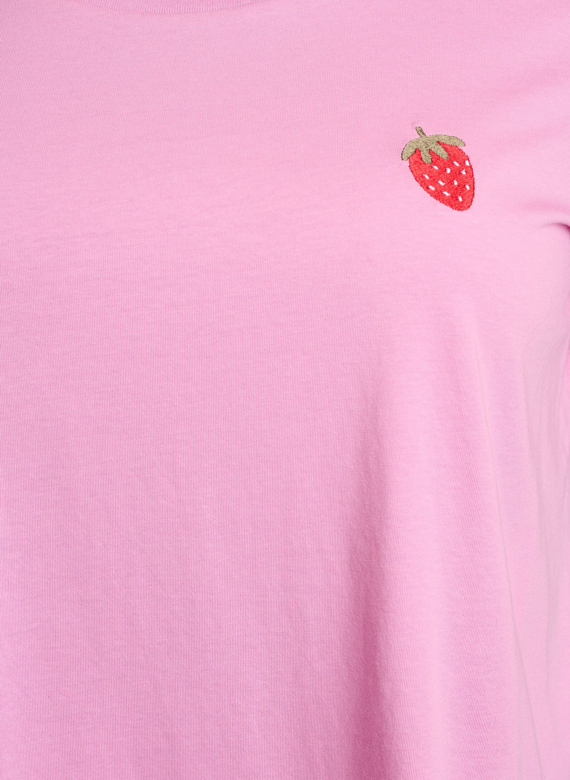 Zizzi T-shirt met aardbei borduursel, Begonia P. W. Berry, Packshot image number 2