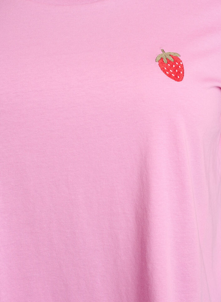 T-shirt met aardbei borduursel, Begonia P. W. Berry, Packshot image number 2