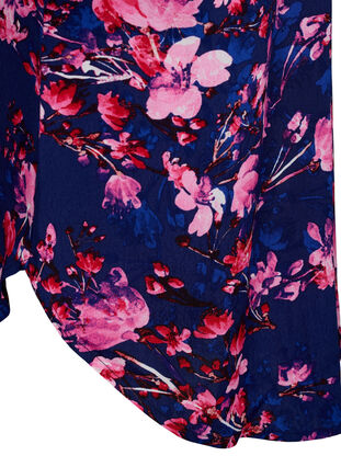 Midi-jurk van viscose met bloemenprint, B. Blue Pink Flower, Packshot image number 2
