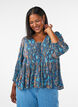 Blouse met paisleyprint en kanten detail, Blauw, Model image number 0