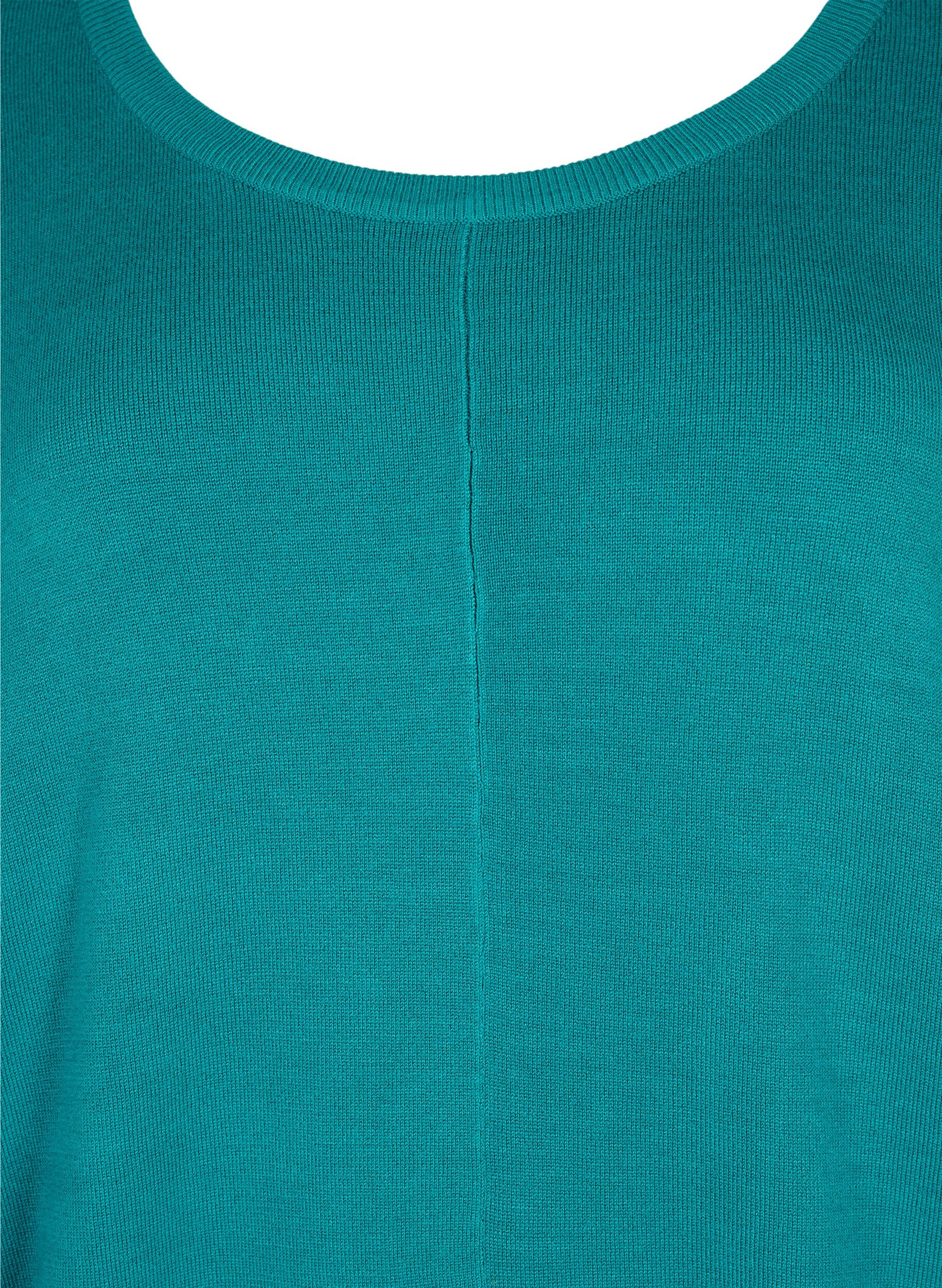 Zizzi Gebreide tuniek in viscosemix, Deep Lake, Packshot image number 2