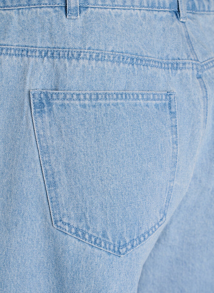 Myra jeans met wide fit en bloemendetails, Blauw, Packshot image number 4