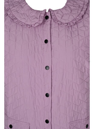 Lang gewatteerd vest met kraag en ruches, Lavender Mist, Packshot image number 2