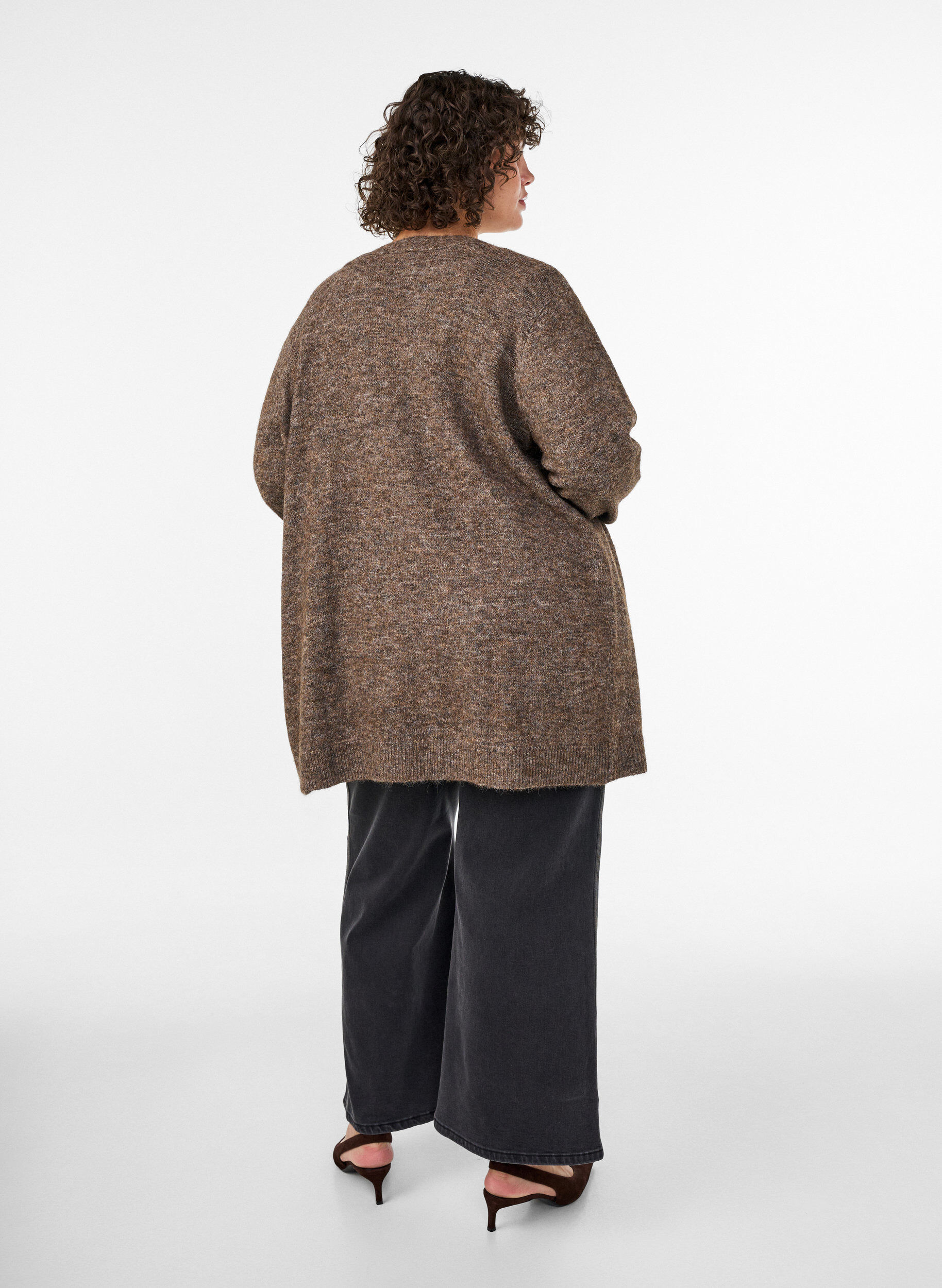 ZizziLang vest met zakken, Bruin, Model image number 2