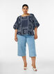 Viscose blouse met paisleymotief en ballonnenmouwen, Blauw, Model image number 1