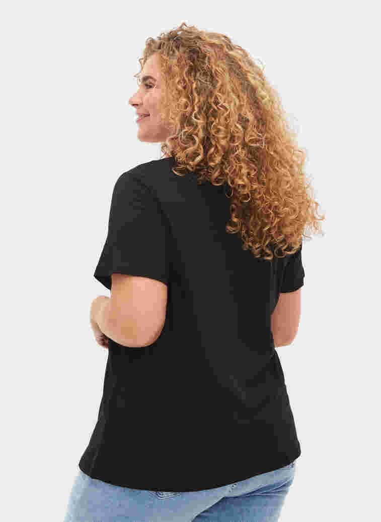 Katoenen t-shirt met print, Black Brooklyn, Model image number 1