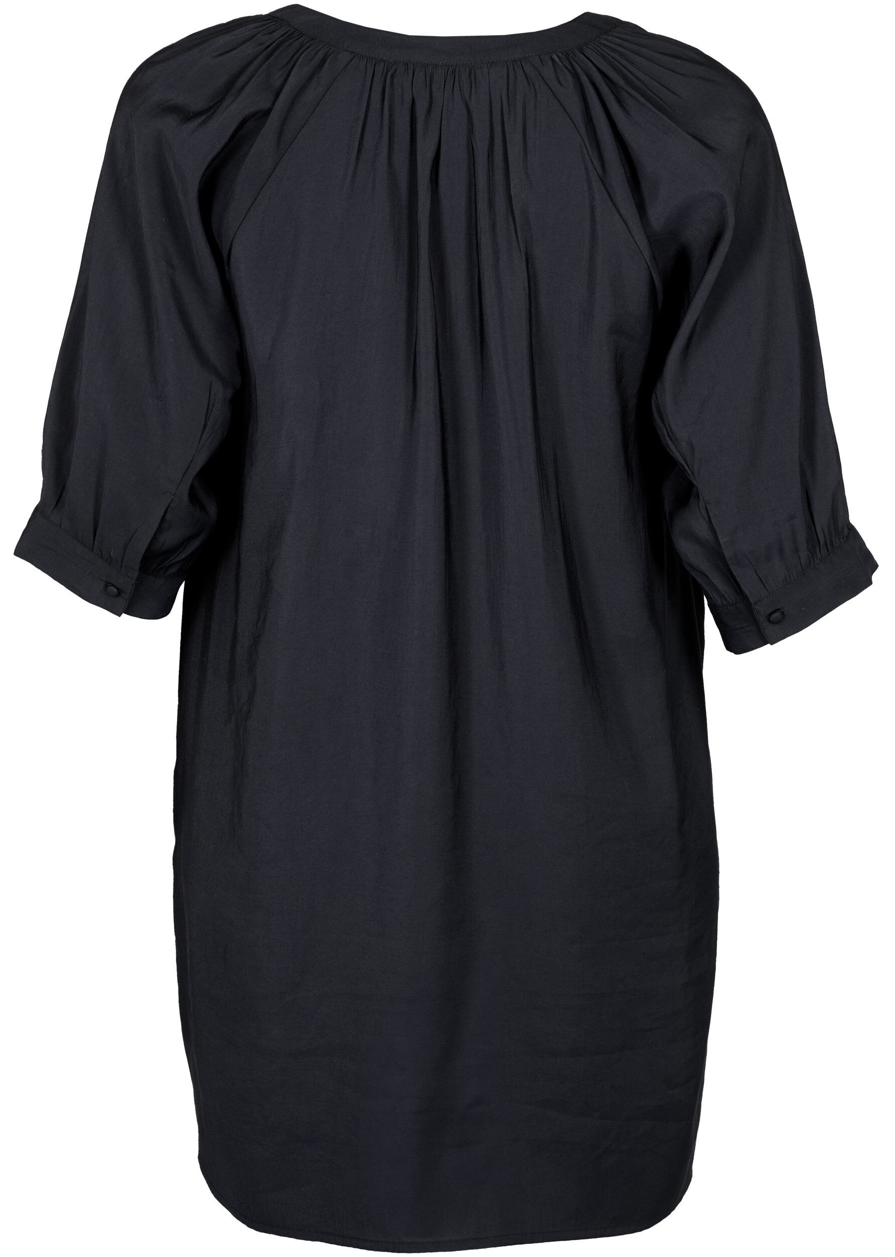 Zizzi Tuniek van viscose met 3/4-mouwen, Black, Packshot image number 1