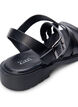 Leren zomersandalen met een brede pasvorm, Black, Packshot image number 4