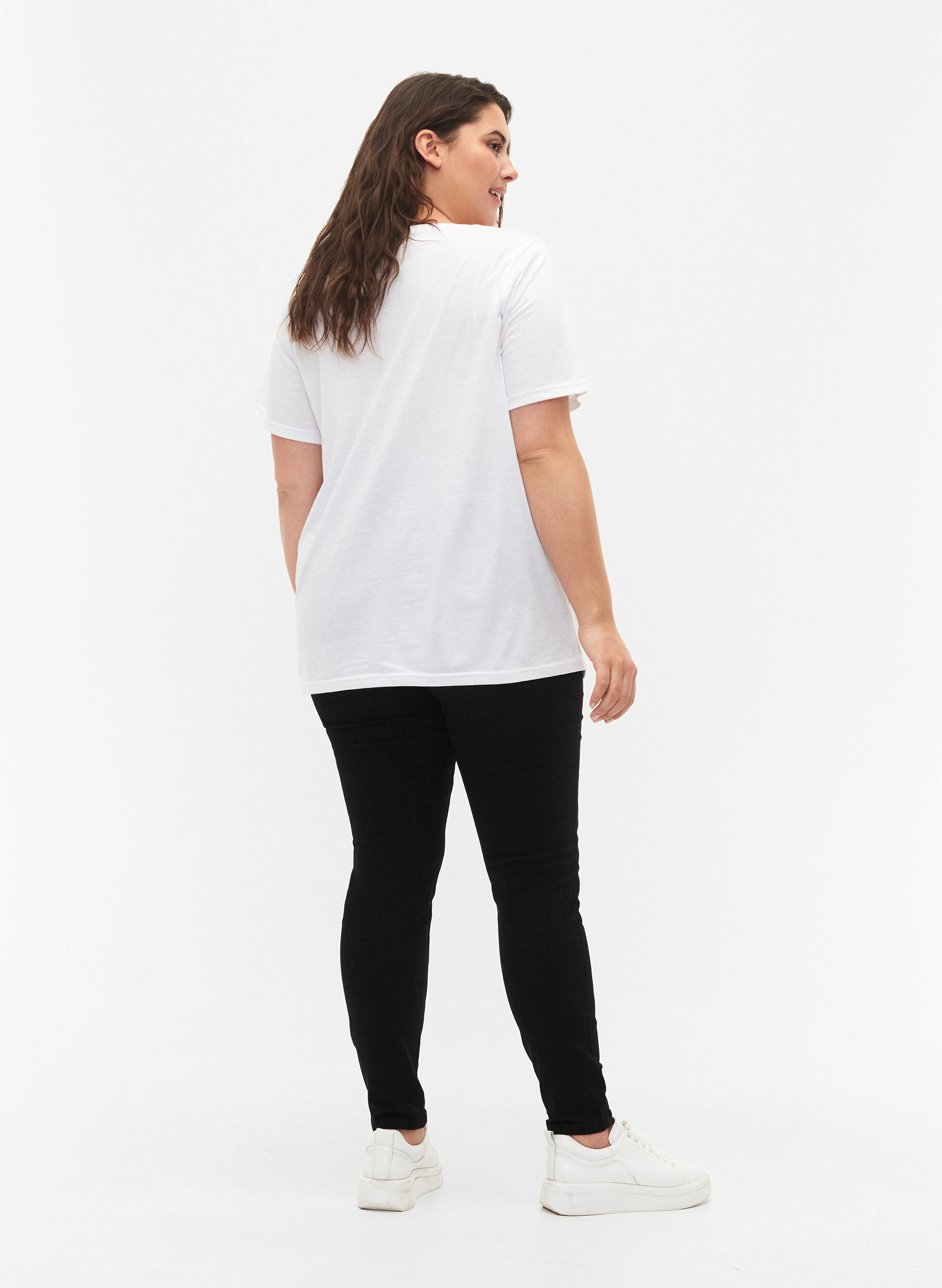 Zizzi FLASH - Nauwsluitende jeggings met hoge taille, Black, Model image number 1