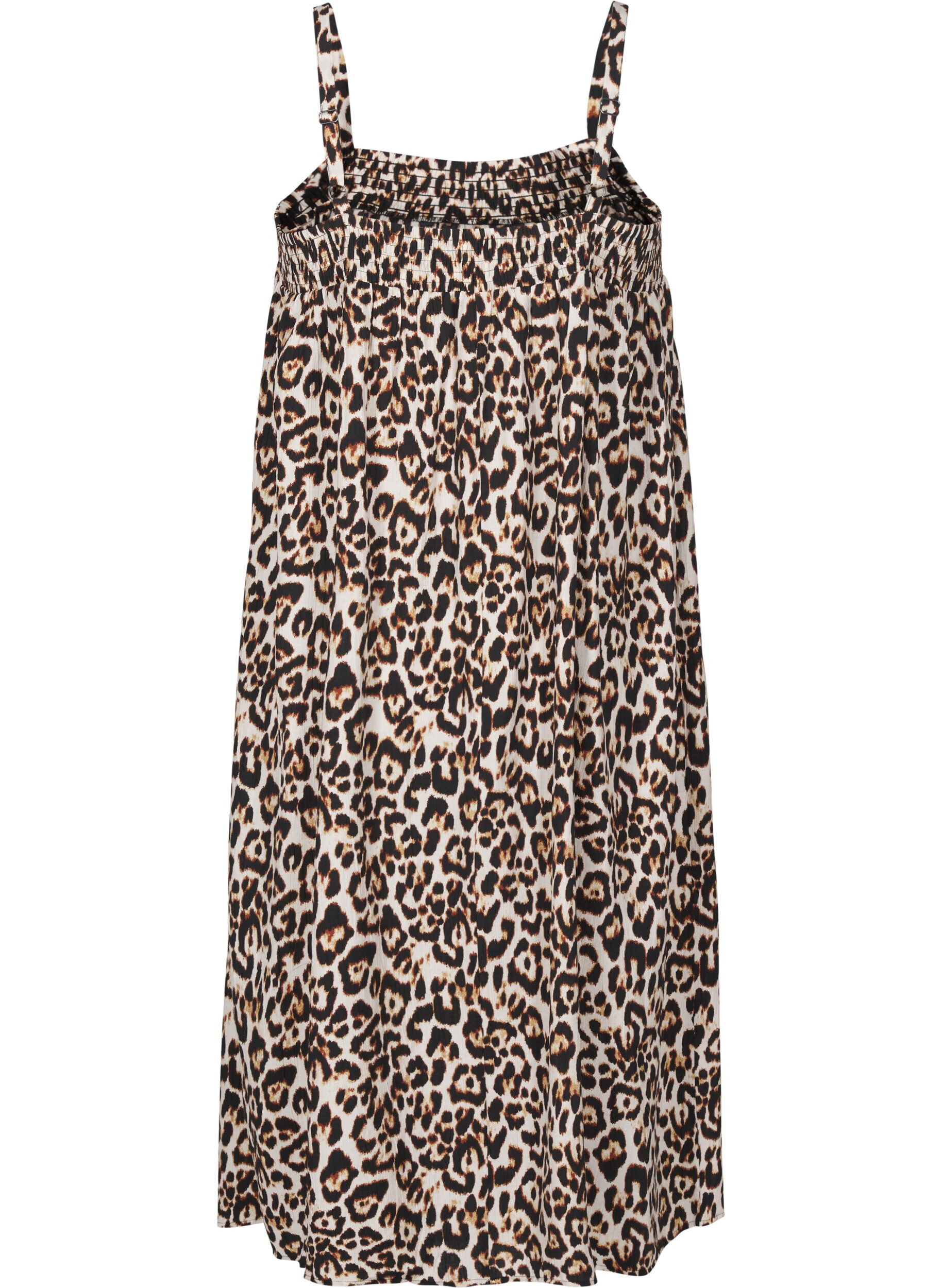 Zizzi Midi slip jurk van viscose, Beige, Packshot image number 1