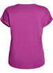 T-shirt met korte mouwen in een katoenmix, Paars, Packshot image number 1