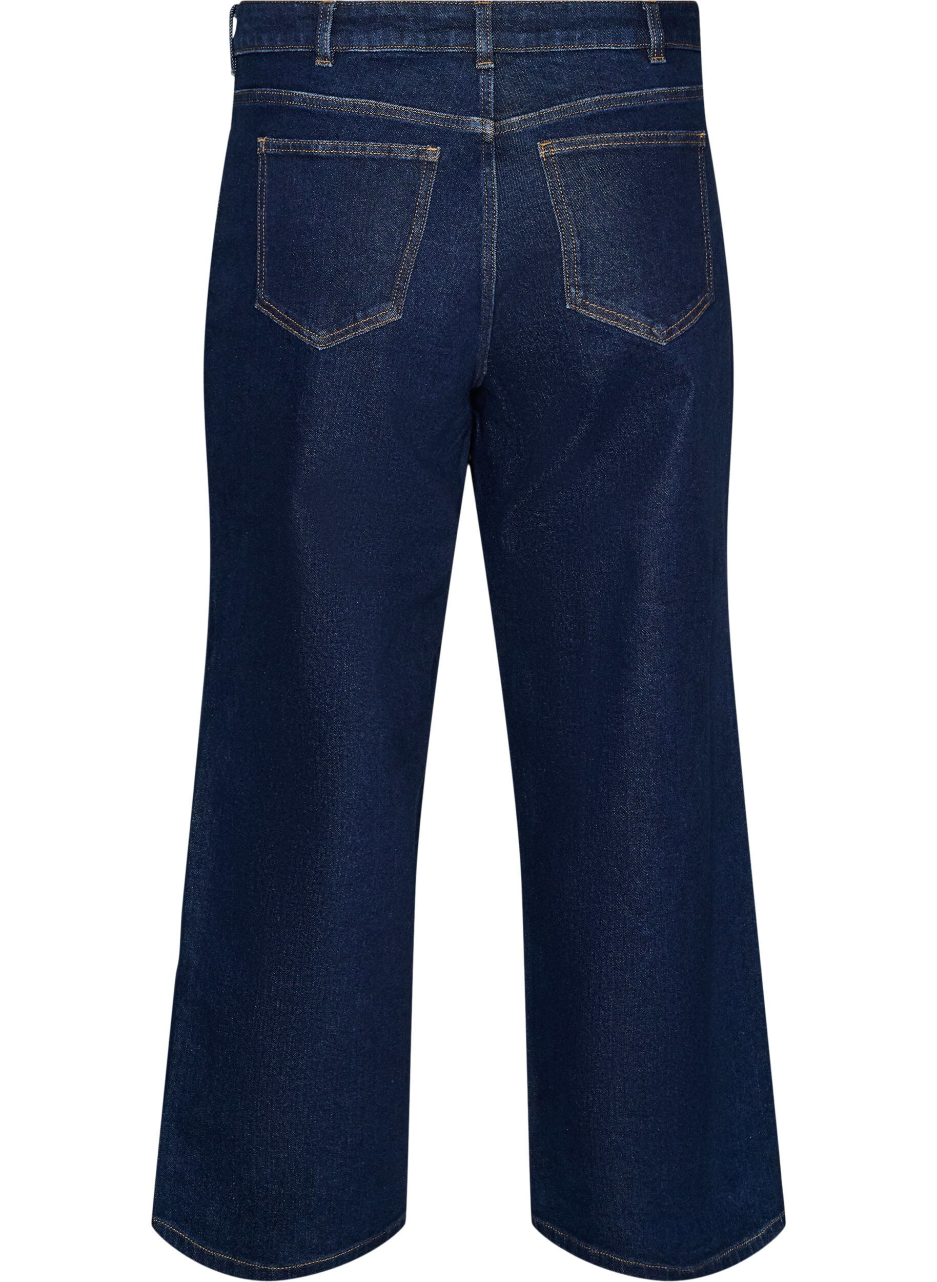ZizziMyra jeans met hoge taille en wide fit, Blauw, Packshot image number 1