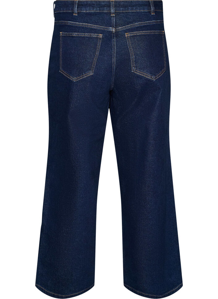 Myra jeans met hoge taille en wide fit, Blauw, Packshot image number 1