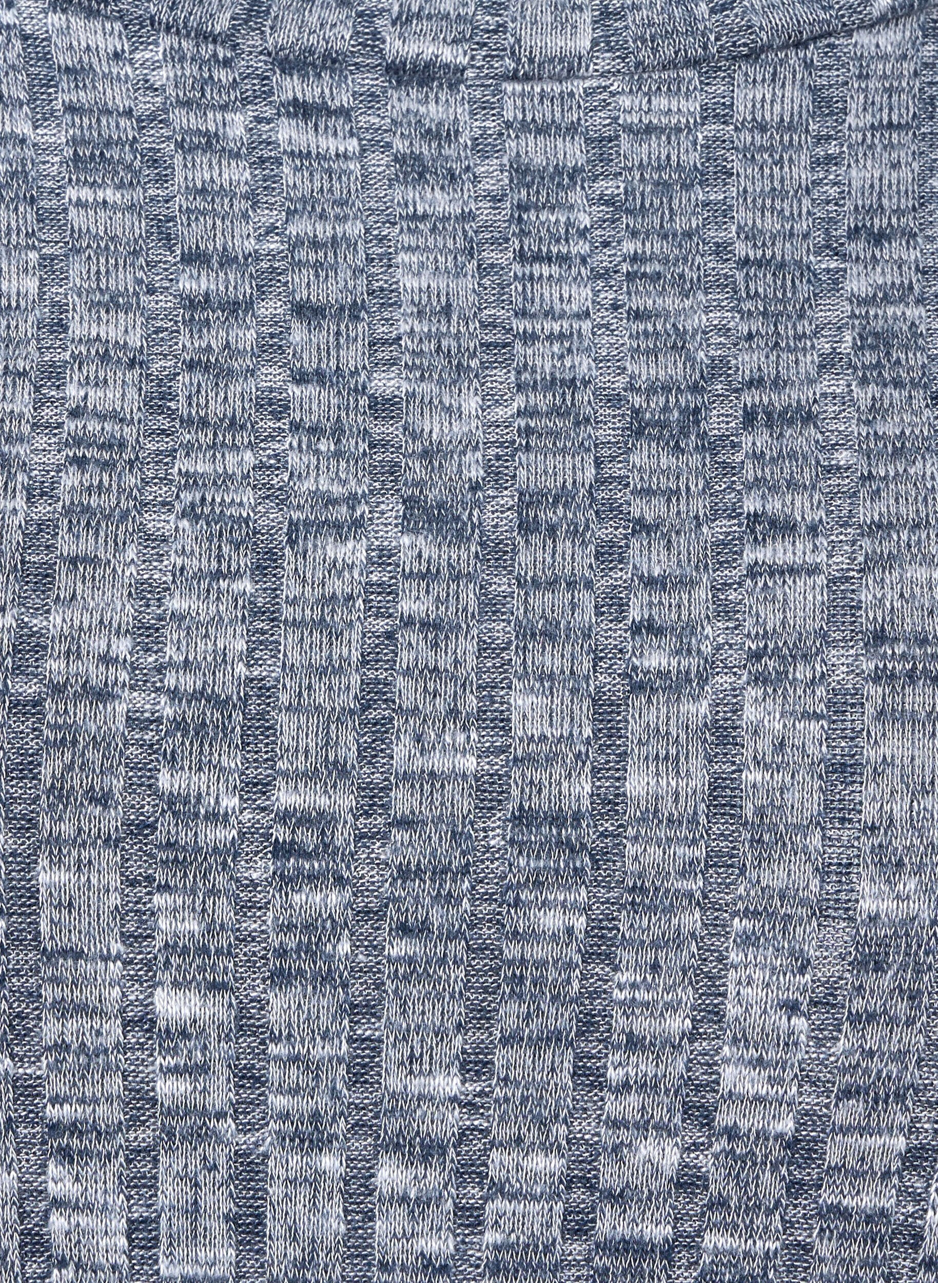 Zizzi Gem&ecirc;leerde blouse met ronde hals en 3/4 mouwen, Dress Blues Mel., Packshot image number 3