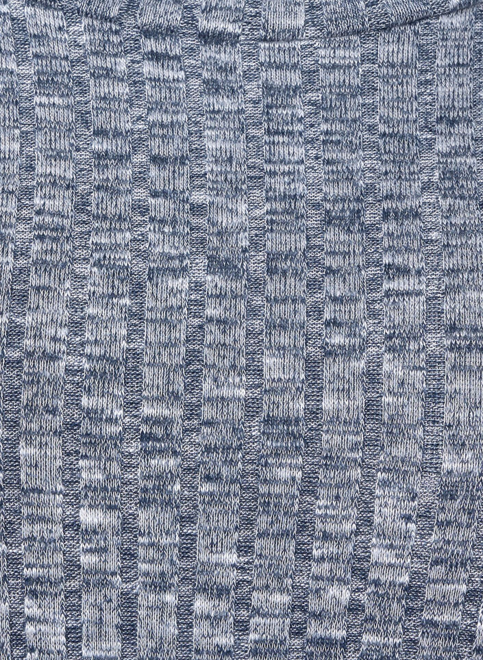 Gemêleerde blouse met ronde hals en 3/4 mouwen, Dress Blues Mel., Packshot image number 3